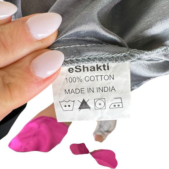 eShakti Sage Green Embroidered Eyelet Floral Fit & Flare Sleeveless Pleat Dress - Picture 12 of 13